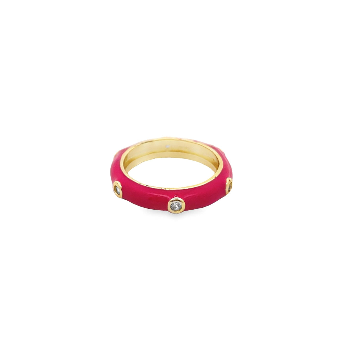 Enamel Ring With CZ Stones (D48) MIA Jewelry
