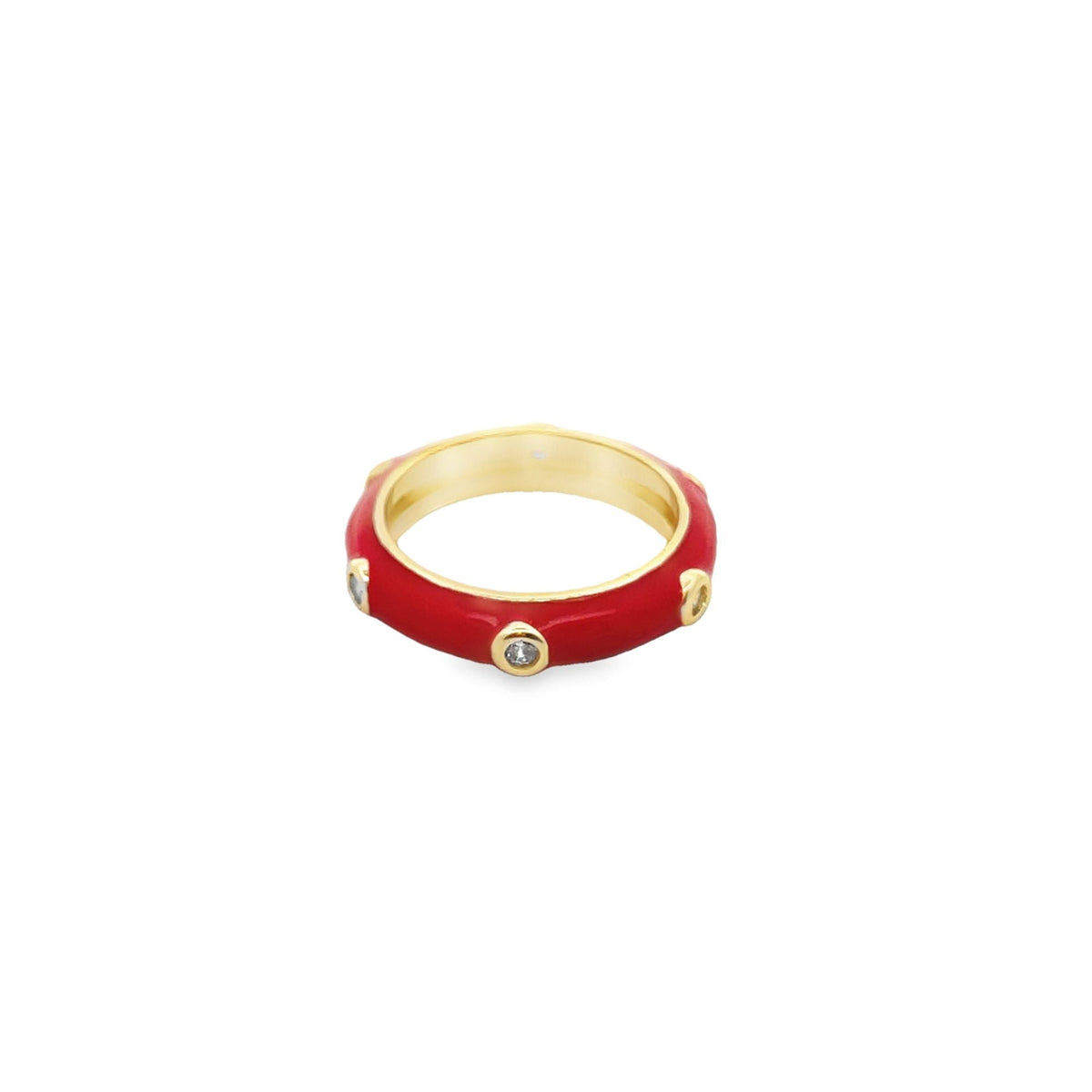 Enamel Ring With CZ Stones (D48) MIA Jewelry
