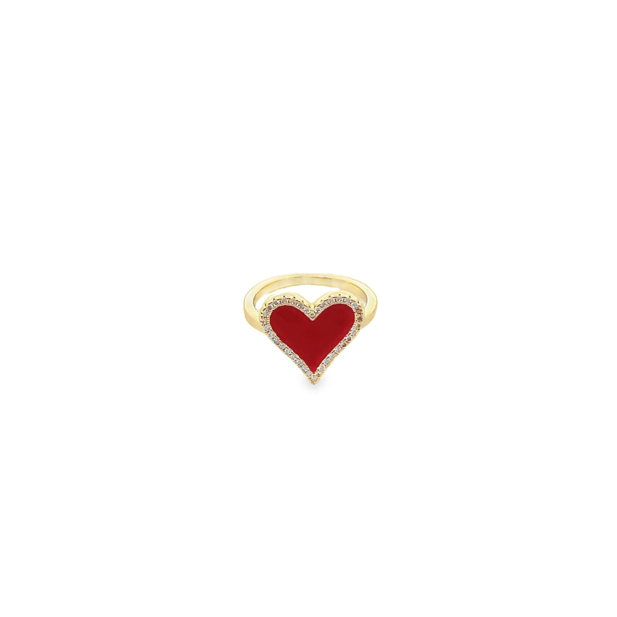 Enamel Micro CZ Heart Ring (D67) MIA Jewelry
