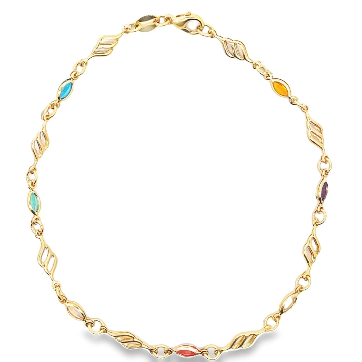 Multicolor CZ Stone Angel Wing Charm Choker (G78A/E249/I124A) MIA Jewelry