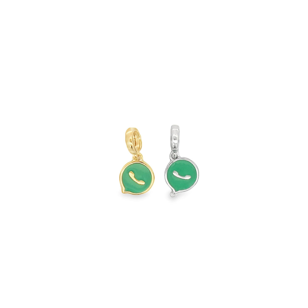 Green Enamel Chat Bubble Pendant Charm MIA Jewelry