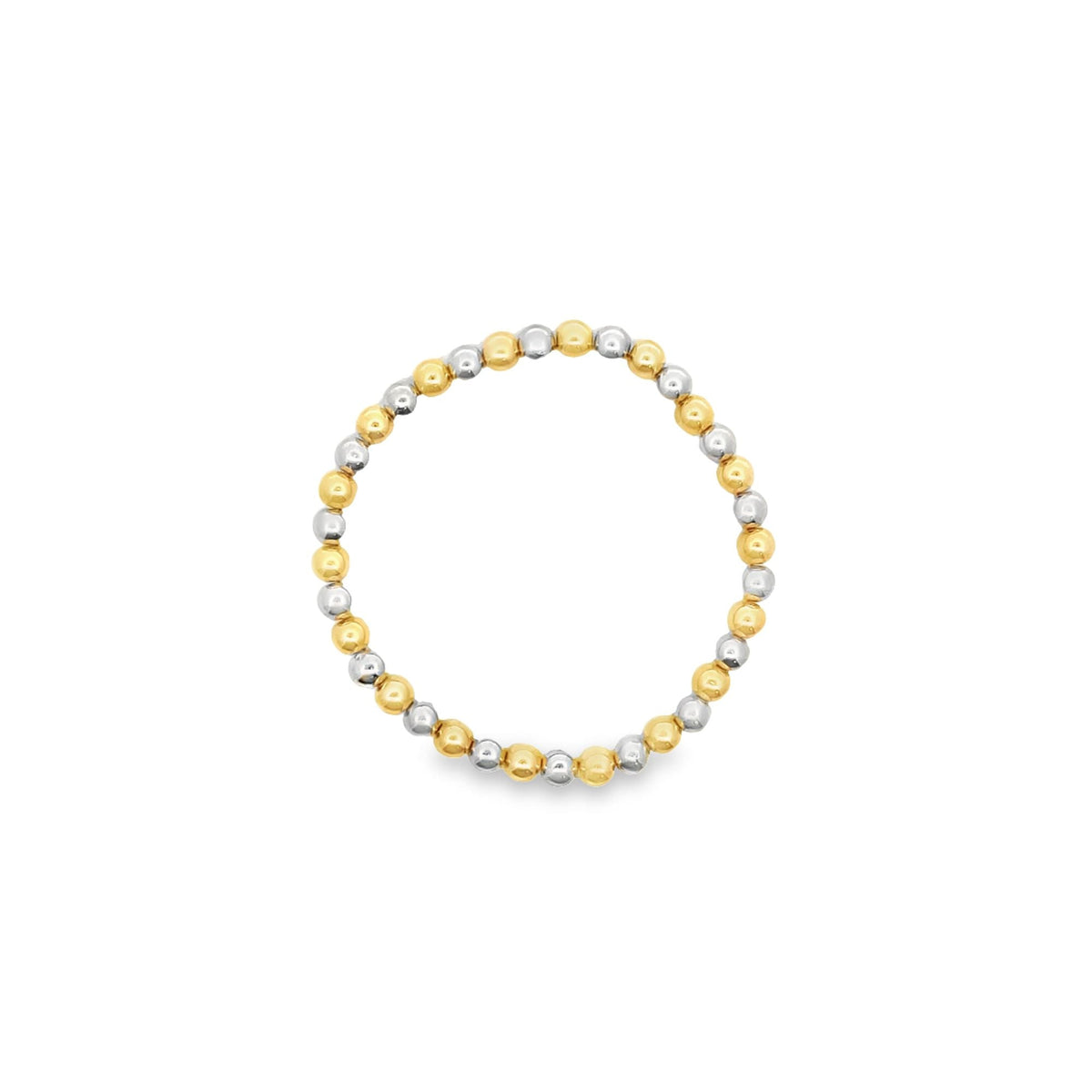Three Toned Gold, Rose Gold, Silver Bead Bracelet | Gold Filled Beaded Bracelet MIA Jewelry