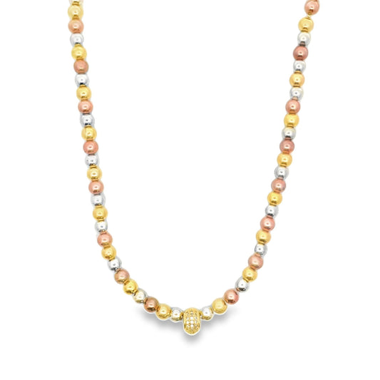 3 Toned Beaded Necklace (F247)-0