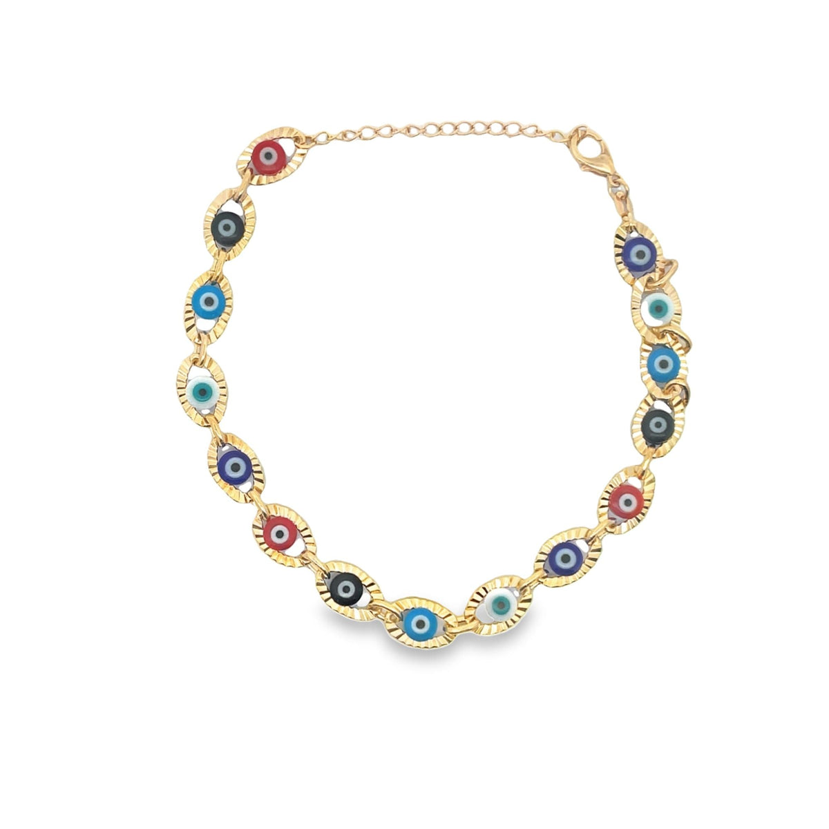 Large Multi Color Evil Eye Bracelet (I208) MIA Jewelry