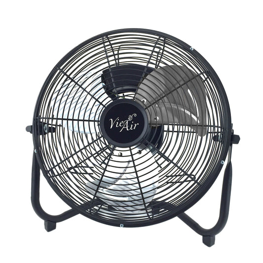 Vie Air 12 Inch High Velocity All Metal Tilting 3 Speed Floor Fan W2B