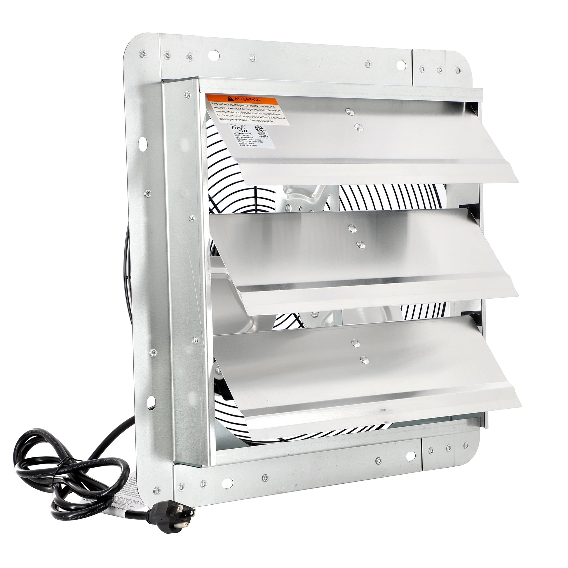 Via Air 14 Inch Shutter Exhaust Fan with Power Cord W2B