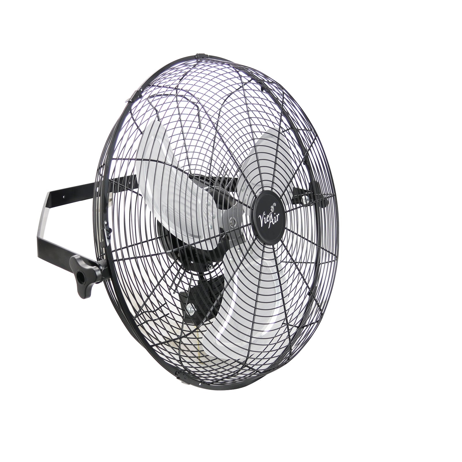 Vie Air Dual Function 18 Inch Wall Mountable Tilting Fan with 3 Speed Motor in Black W2B