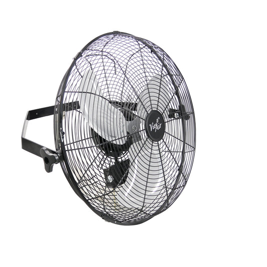 Vie Air Dual Function 18 Inch Wall Mountable Tilting Fan with 3 Speed Motor in Black W2B