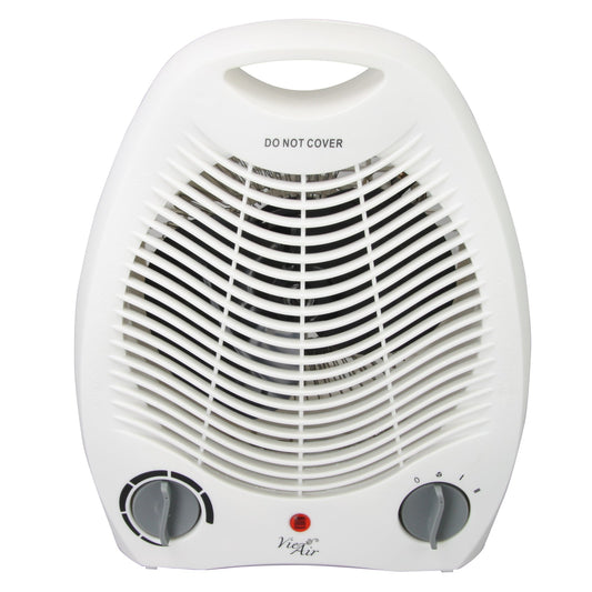 Vie Air 1500W Portable 2 Settings White Office Fan Heater with Adjustable Thermostat W2B