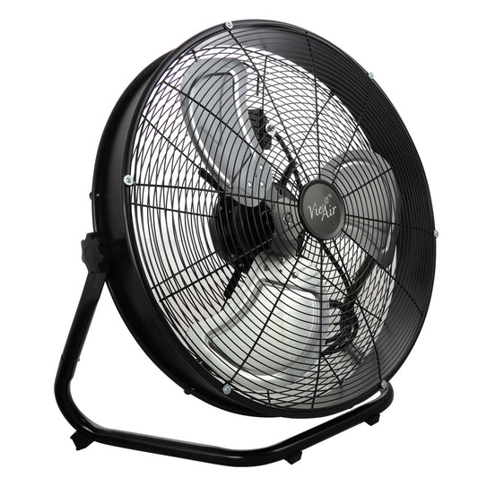 Vie Air 20 Inch 3 Speed Motor Metal Floor Drum Fan in Black W2B