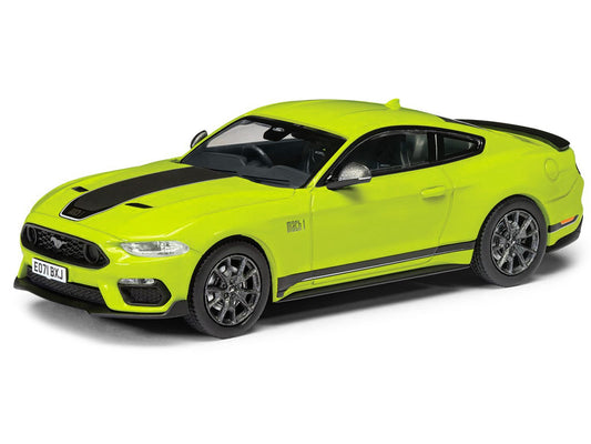 Ford Mustang Mk6 Mach 1 RHD (Right Hand Drive) Grabber Yellow with Black Stripes "Vanguards" Series 1/43 Diecast Model Car by Corgi