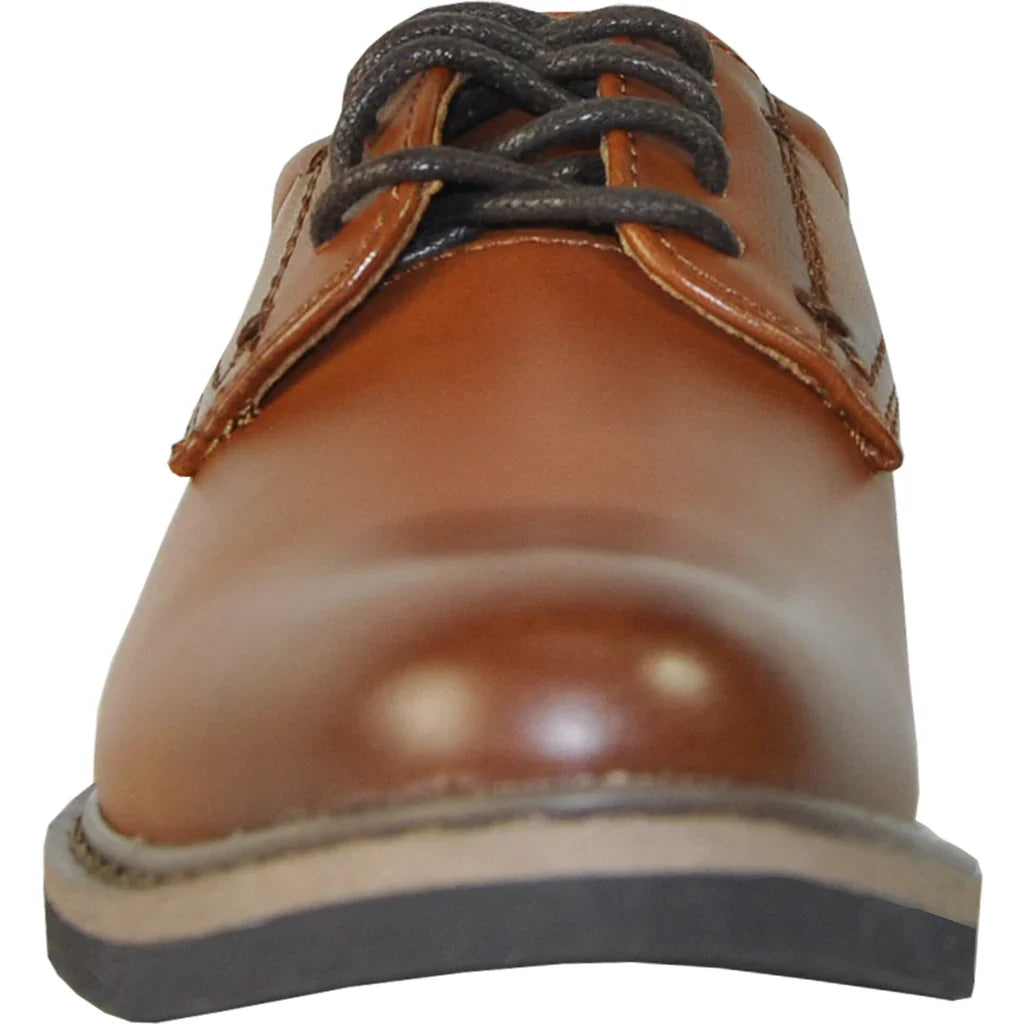 VANGELO Boy VALLO-1PKID Dress Shoe Formal Tuxedo for Prom & Wedding Brown Matte Tux-USA