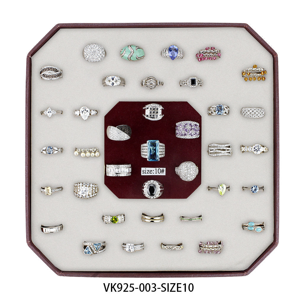 VK925-003-SIZE10 - Assorted 925 Sterling Silver Ring with Assorted  in Assorted Alamode