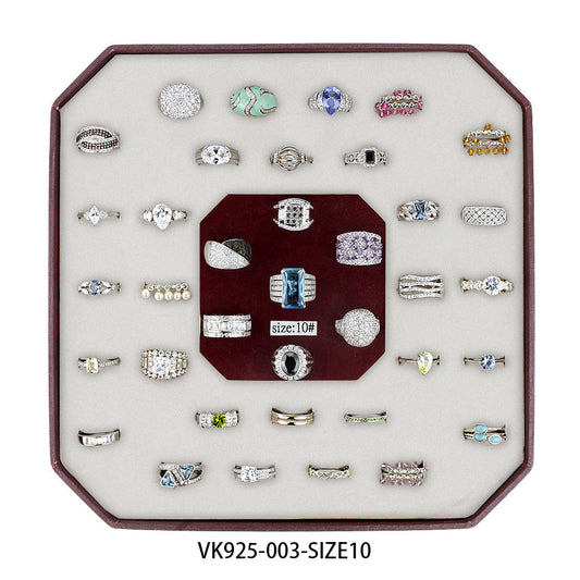 VK925-003-SIZE10 - Assorted 925 Sterling Silver Ring with Assorted  in Assorted Alamode