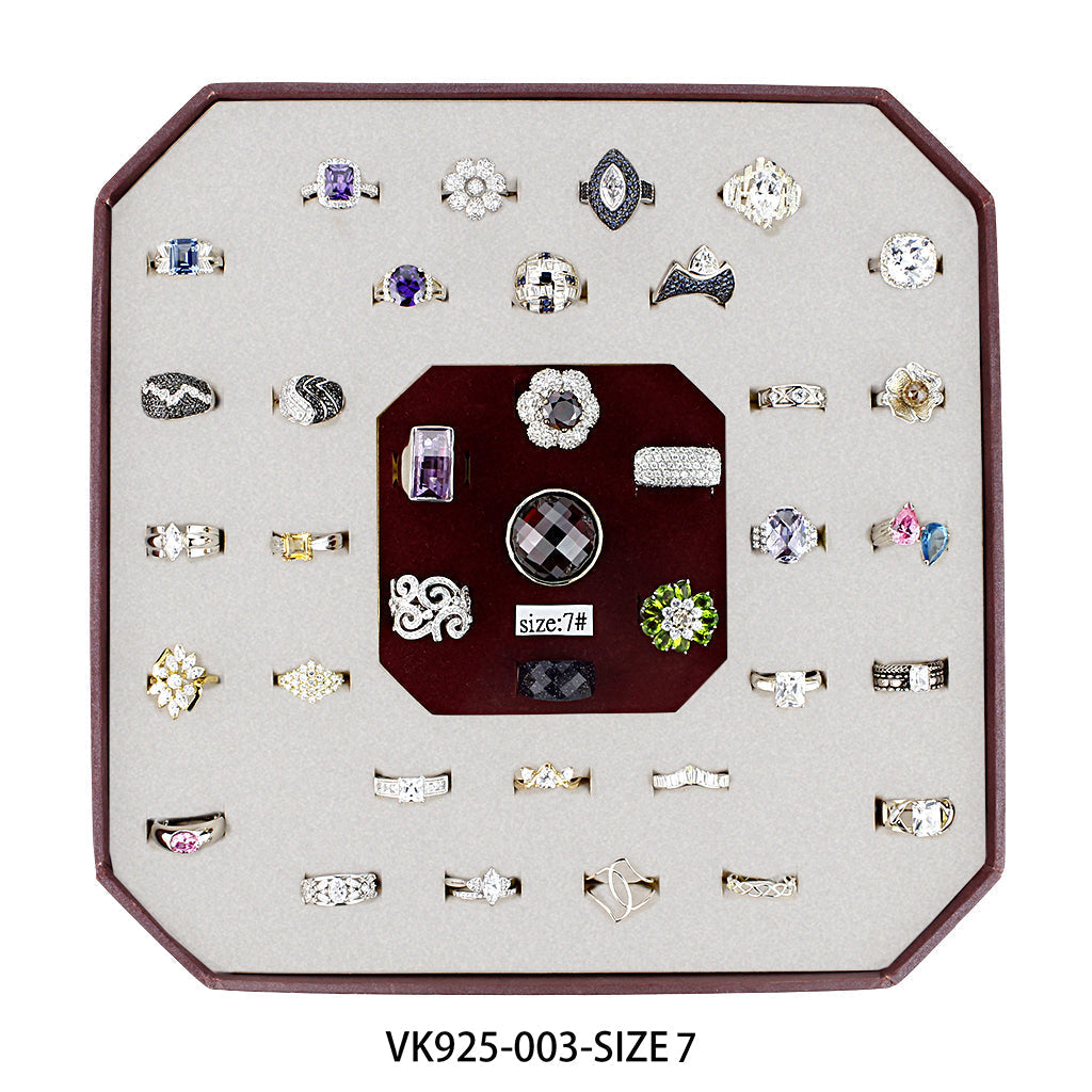 VK925-005-SIZE7 - Assorted 925 Sterling Silver Ring with Assorted  in Assorted Alamode