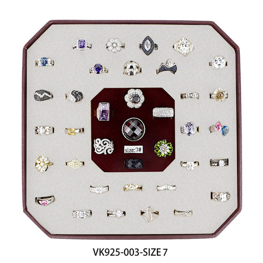 VK925-005-SIZE7 - Assorted 925 Sterling Silver Ring with Assorted  in Assorted Alamode