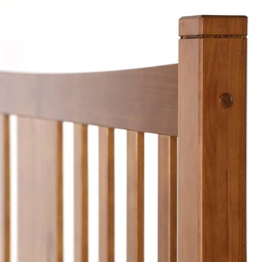 King Farmhouse Style Solid Wood Platform Bed Frame with Headboard in Walnut FastFurnishings