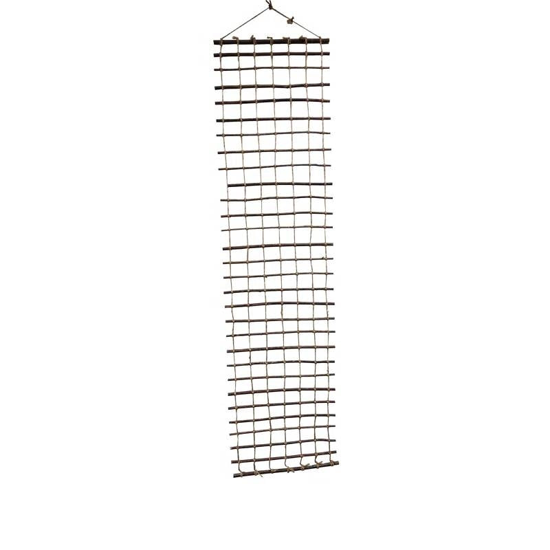 Indoor Outdoor Wall Hanging Willow Wood and Jute Garden Trellis FastFurnishings