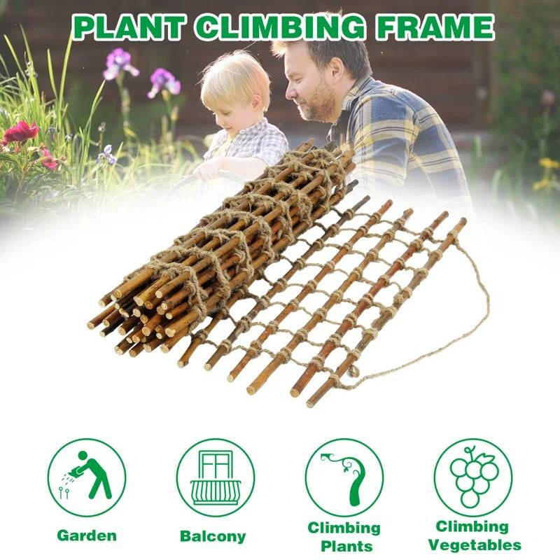 Indoor Outdoor Wall Hanging Willow Wood and Jute Garden Trellis FastFurnishings