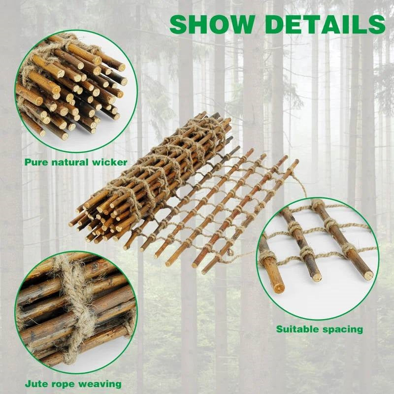 Indoor Outdoor Wall Hanging Willow Wood and Jute Garden Trellis FastFurnishings