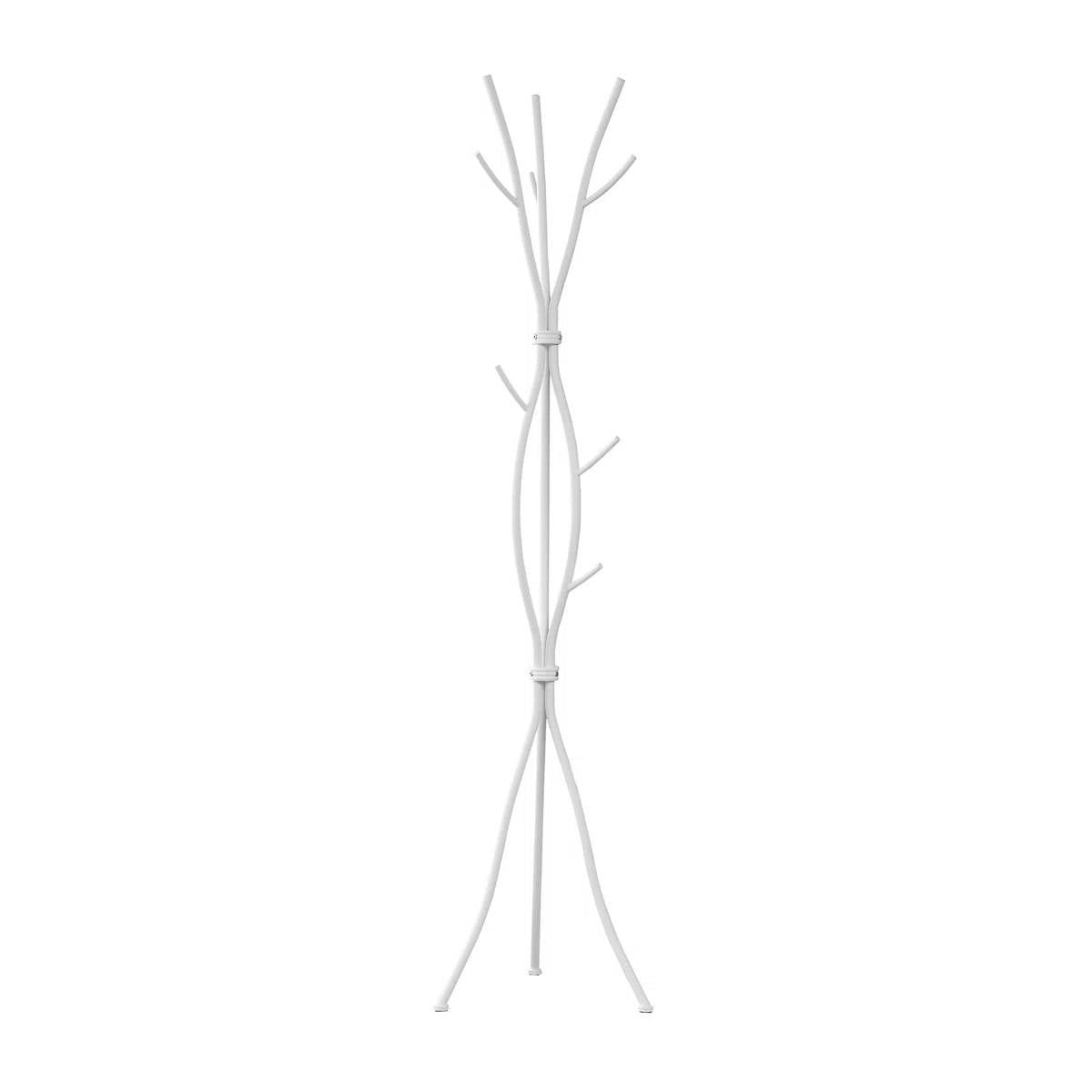 74-inch White Metal Coat Rack Entryway Hall Tree Umbrella Stand FastFurnishings