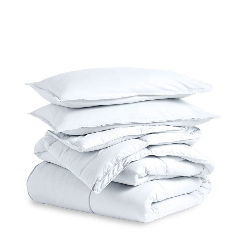 Twin/Twin XL size Super Soft Microfiber Down Alternative Comforter Set White FastFurnishings
