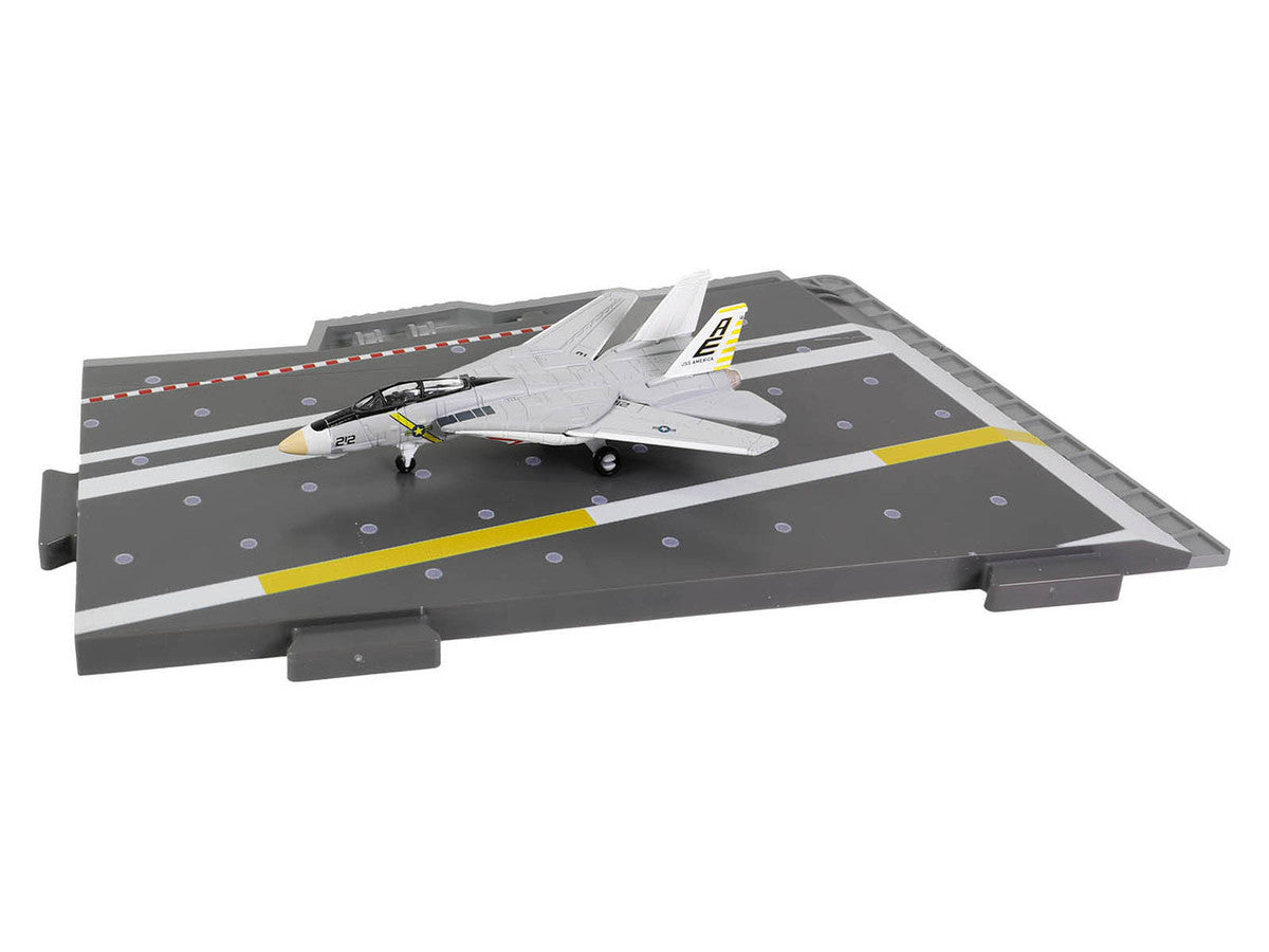 Grumman F-14B Tomcat Fighter Aircraft "VF-142 Ghostriders" and Section K of USS Enterprise (CVN-65) Aircraft Carrier Display Deck "Legendary F-14 Tomcat" Series 1/200 Diecast Model by Forces of Valor Forces Of Valor