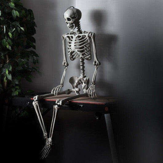 Costway 5.4ft Halloween Christmas Skeleton Life Size Realistic Full Body Hanging with Movable Joints 63 Inches W2B