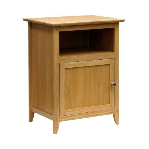 Simple End Table Nightsatnd Accent Table in Natural Wood Finish-0