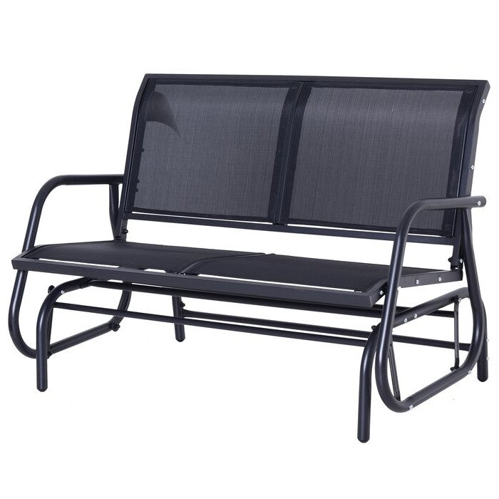 2 Seater Mesh Outdoor Patio Swing Glider Dark Gray FastFurnishings