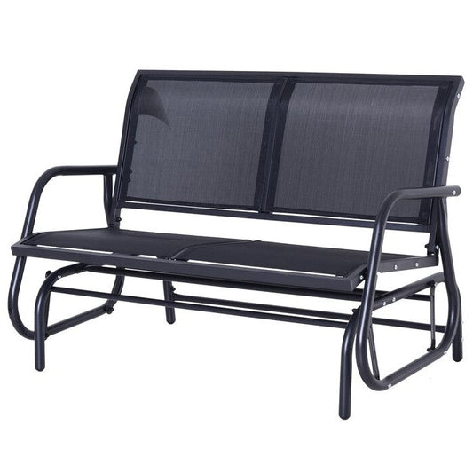 2 Seater Mesh Outdoor Patio Swing Glider Dark Gray FastFurnishings