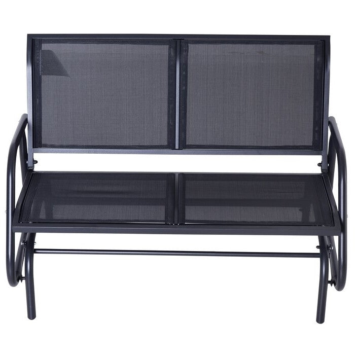 2 Seater Mesh Outdoor Patio Swing Glider Dark Gray FastFurnishings