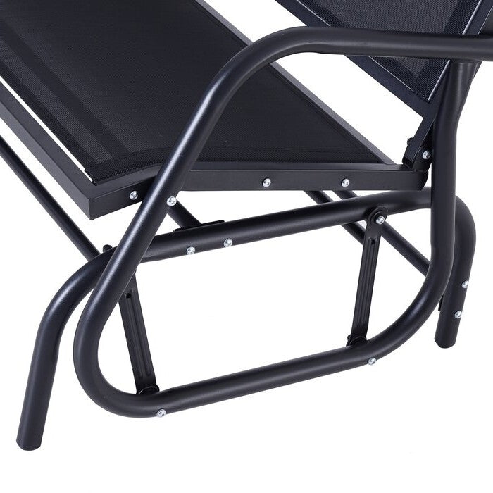 2 Seater Mesh Outdoor Patio Swing Glider Dark Gray FastFurnishings