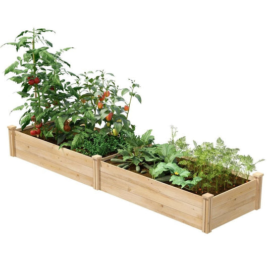 2 ft x 8 ft Cedar Wood Raised Garden Bed - Made in USA FastFurnishings