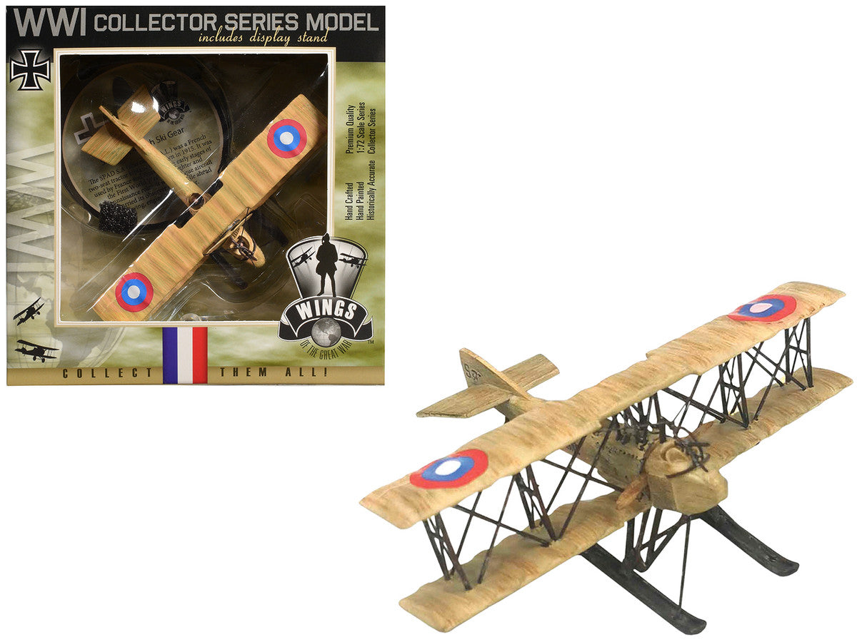 SPAD SA 4 Aircraft with Ski Gear "French Air Force" 1/72 Model Airplane by Wings of the Great War Wings Of The Great War