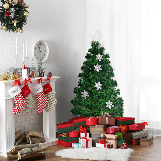 Costway LED Optic Artificial Christmas Tree with Snowflakes-3 Feet W2B