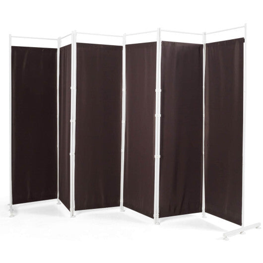 Costway 6-Panel Room Divider Folding Privacy Screen-Brown W2B
