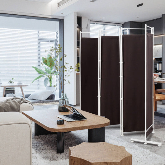 Costway 6-Panel Room Divider Folding Privacy Screen-Brown W2B