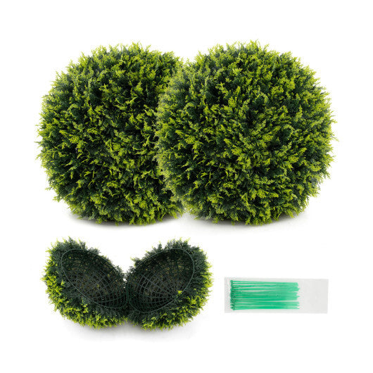 Costway 2 Pieces 18/22 Inches Indoor Outdoor Faux Decorative Balls for Patio Garden Front Door Balcony and Backyard-M W2B