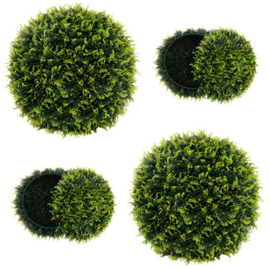Costway 2 Pieces 18/22 Inches Indoor Outdoor Faux Decorative Balls for Patio Garden Front Door Balcony and Backyard-M W2B