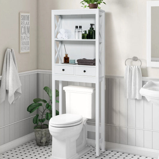 Costway Toilet Space Saver Bathroom Organizer Storage Shelf with Drawers