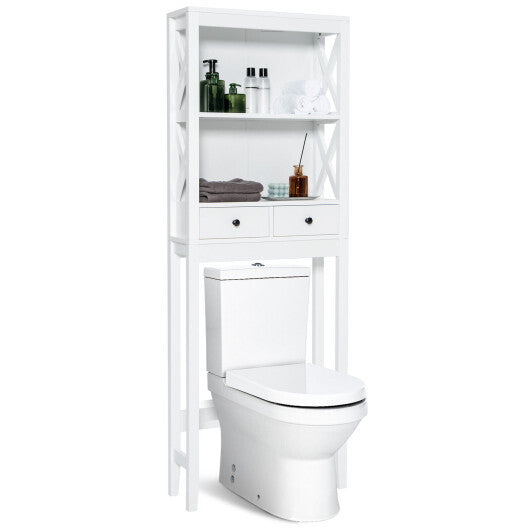 Costway Toilet Space Saver Bathroom Organizer Storage Shelf with Drawers