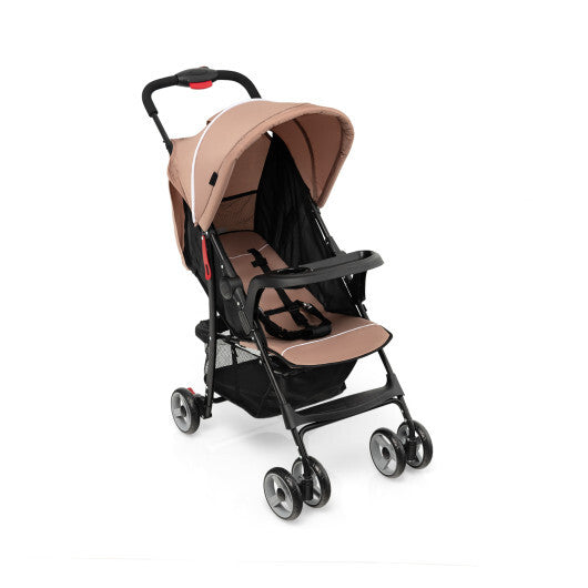 Costway Foldable Lightweight Baby Stroller Travel Pushchair 0-36 Months Age Group 13 lbs Coffee W2B