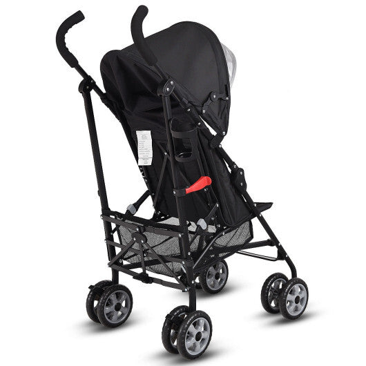 Costway Folding Lightweight Baby Toddler Umbrella Travel Stroller with Storage Basket Black W2B