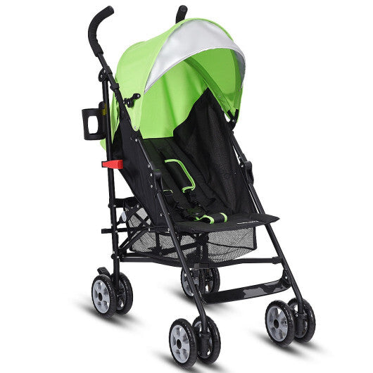 Costway Folding Lightweight Baby Toddler Umbrella Travel Stroller with Storage Basket Green W2B