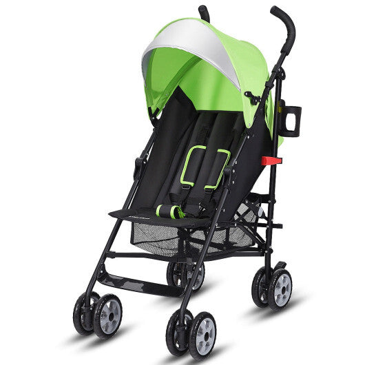 Costway Folding Lightweight Baby Toddler Umbrella Travel Stroller with Storage Basket Green W2B