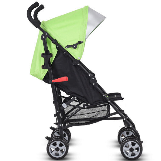 Costway Folding Lightweight Baby Toddler Umbrella Travel Stroller with Storage Basket Green W2B