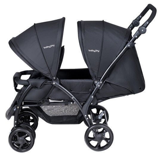 Costway Double Stroller Foldable Baby Twin Lightweight Travel Stroller Infant Pushchair Black W2B
