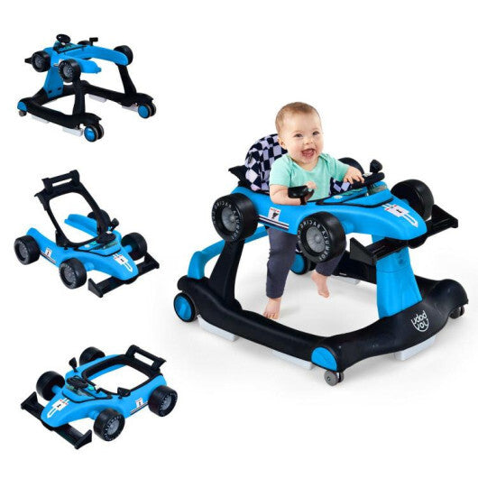 Costway 4-in-1 Baby Walker Foldable Activity Push Walker Adjustable Height Blue W2B