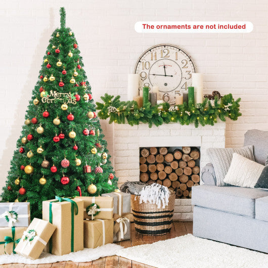 Costway 7Ft Artificial PVC Christmas Tree Stand Indoor Outdoor Green W2B